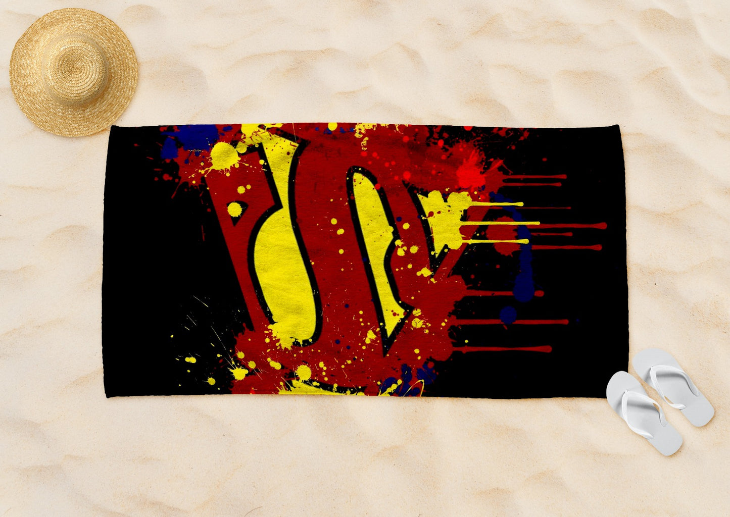 Superman Logo Beach Towel