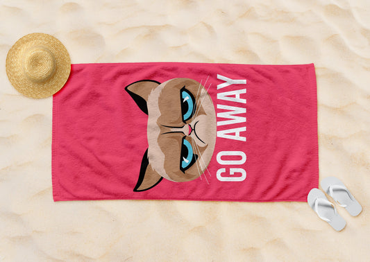 Go Away! Beach Towel