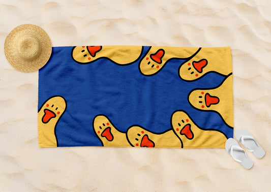 Yellow Ducks Beach Towel