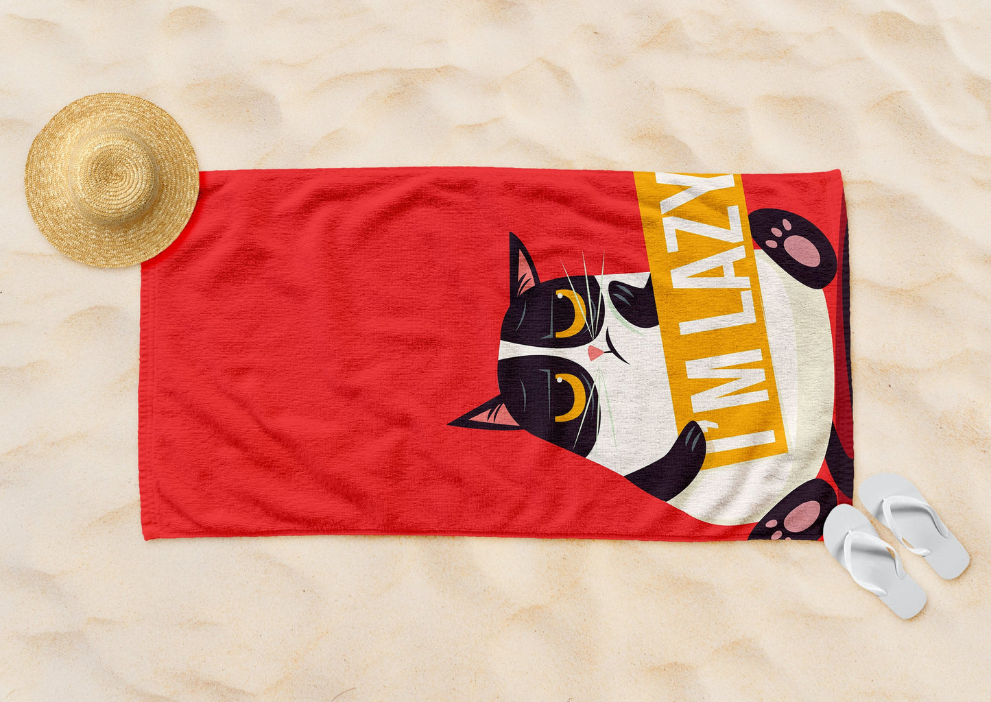 I'm Lazy Beach Towel